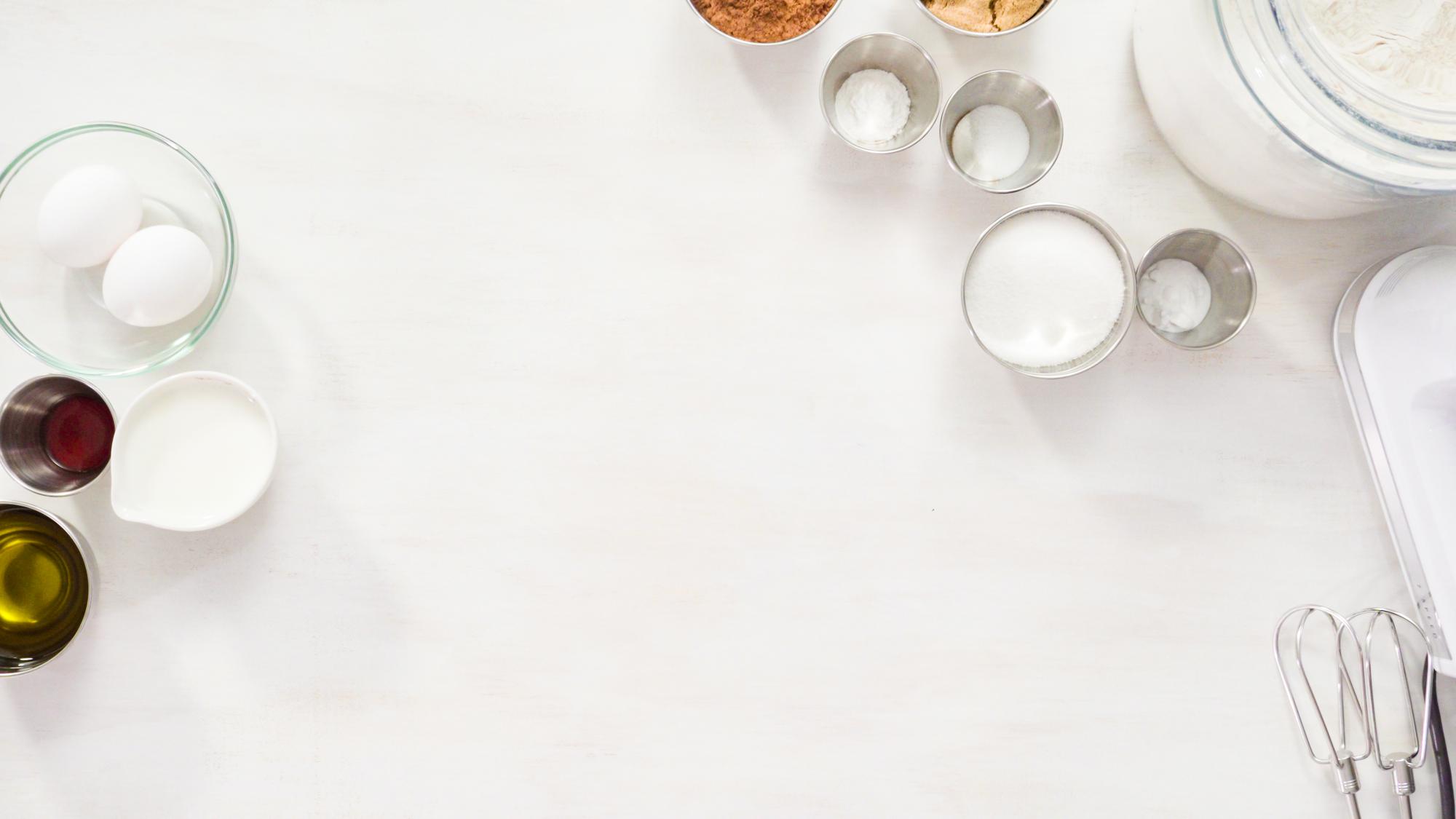 Workshop table with ingredients